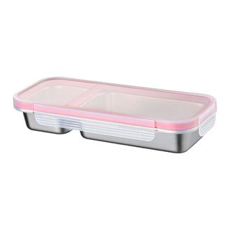 OEM Fiambrera Bento De Acero Inoxidable Con M&uacute;ltiples Compartimentos - Rosa 2