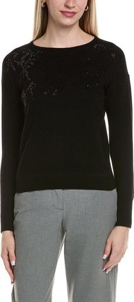 Sofiacashmere Bow Embellishment Wool & Cashmere-Blend Sweater