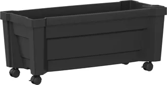 vidaXL Maceta Calypso Con Ruedas Pp Gris Antracita Vidaxl