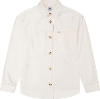 Lee Langarmbluse LEE Lee Langarmhemd Utility Over, Damen, Gr. M, wei&szlig;, Obermaterial: 69% Baumwolle CO. 31% Lyocell CLY., Blusen Langarmbluse