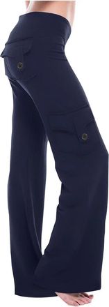 Generic Wide Leg Trousers Women Plus Size, Womens Cargo Trousers Drawstring Elastic Waist Ladies Yoga Pants with Pockets Wide Legs Flared Jogging Bottoms Casu