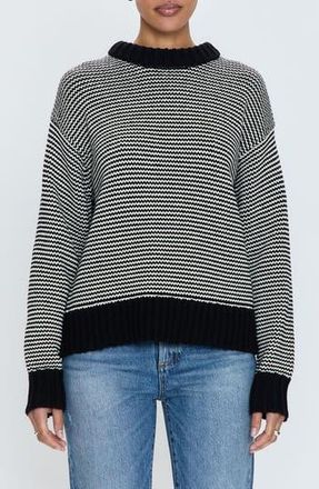 Pistola Denim Sylvie Cotton Sweater in Noir And White at Nordstrom Rack, Size X-Large