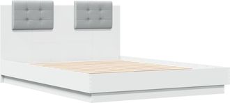 vidaXL Vidaxl - Estructura Cama Con Cabecero Madera Ingenier&iacute;a Blanco 120x190cm