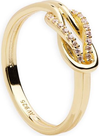 Argento Vivo Love Knot Pav&eacute; Ring in Gold at Nordstrom, Size 9