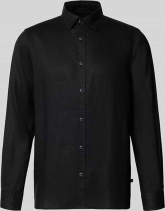 s.Oliver Red Label Regular Fit Freizeithemd aus reinem Leinen in Black, Gr&ouml;&szlig;e XXL