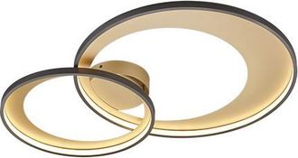 Trio Granada Plaf&oacute;n Doble Circulo Negro-oro Led 36w Regulable L85 Cm Trio Lighting