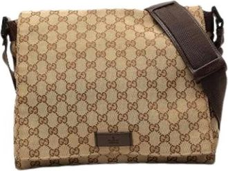 Gucci Pre-owned Canvas Crossbody Bag - Dames - Vintage Schoudertas - Beige - ONE Size - Vintage