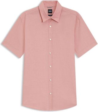 BOSS Slim-fit shirt in stretch linen