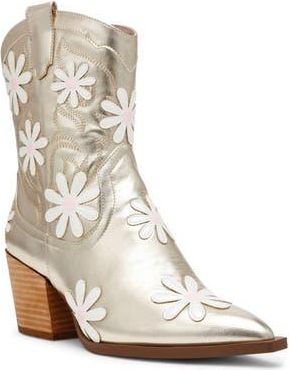 Betsey Johnson Teddy Pointed Toe Western Boot in Gold at Nordstrom Rack, Size 5.5