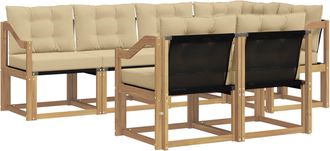 vidaXL Conjunto De Sof&aacute;s De Exterior 7 Uds. Y Beige Vidaxl
