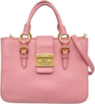 Miu Miu Pre-owned Handbags, female, Pink, Size: ONE SIZE Pre-owned Leather Shoulder Bag