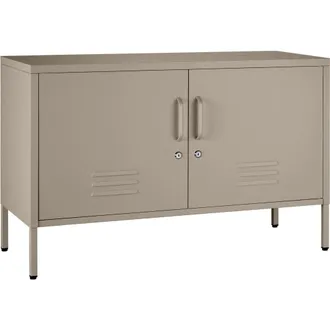 TecTake Aparador met&aacute;lico de acero con cerradura 100 x 42,5 x 65 cm, gris