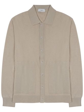 Paolo Pecora Knitted Cotton Shirt With Button-Down Front And Classic Collar