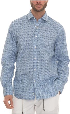 Canali Minnows Fantasy Shirt - Heren - Casual Overhemden - Blauw - 3XL - Katoen - Overhemden