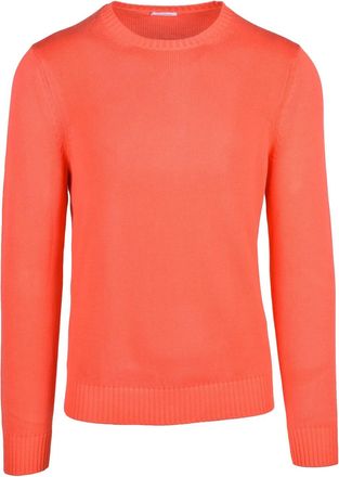 Malo Orange Cotton Crewneck Sweater