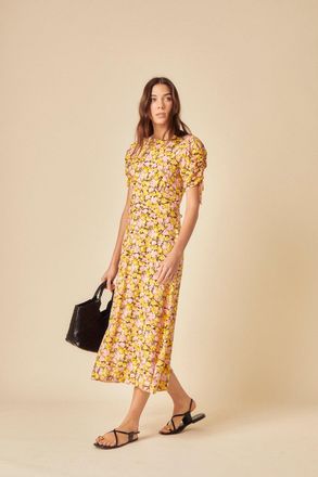 Nobody's Child Yellow Floral Philly Midi Dress