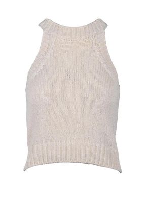 Wild Cashmere Sleeveless Knitted Crop Top - Cream