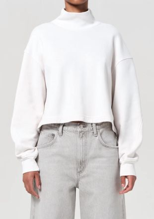 A Gold E Isra Mock Neck Sweatshirt In Wired
