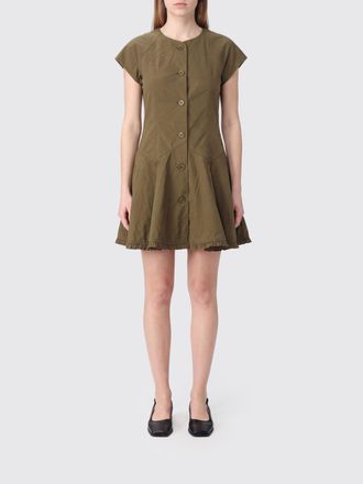 Ganni Mini abito A-line in cotone organico con girocollo e maniche corte