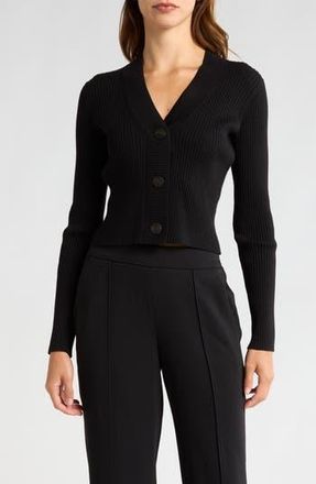 Vince Rib Cardigan in Black at Nordstrom Rack, Size Small