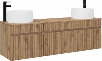 vidaXL Juego De Muebles De Ba&ntilde;o 3 Uds. Roble Artisan 49 X 44,5 X 66 Cm Vidaxl