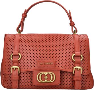 La Carrie Athena Leren Tas - Dames - Handtassen - Rood - ONE Size - Leer - Tassen