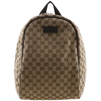 Gucci Gg Canvas Brown Gg Canvas Backpack (Pre-Owned)