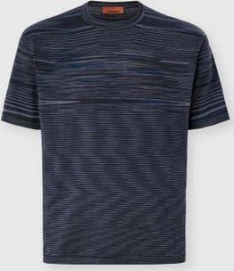 Missoni Space-dye Mercerized Crew-neck Cotton T-shirt in Navy Blue & Grey at Nordstrom, Size 48