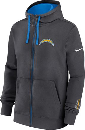 Nike Los Angeles Chargers Playbook Page Club Nike Mens NFL Full-Zip Hoodie in Grey | 01NC48K97-YYQ