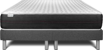 VITALIT Base Tapizada Gris + Colch&oacute;n Con Muelles Ensacados 2x80x200