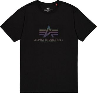 Alpha Industries T-Shirt ALPHA INDUSTRIES Basic T-Shirt BL Rainbow Ref., Herren, Gr. XXL, schwarz, Obermaterial: 100% Baumwolle, Shirts T-Shirt
