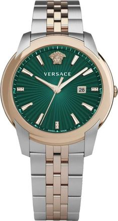 Versace V-Urban 42 mm horloge - Heren - Horloges - Groen - ONE Size - Accessoires
