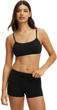 Cotton On Womens Active Ultra Soft Double Strap Back Crop in Black at Nordstrom, Size X-Large
