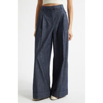 3.1 Phillip Lim Tailored Wide Leg Jeans in Washed Indigo at Nordstrom, Size 4