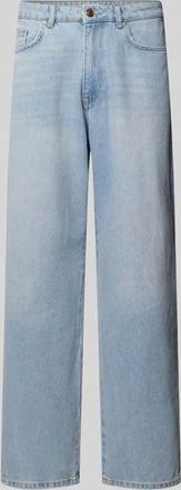 Review Baggy Fit Jeans mit Brand-Detail in Hellblau, Gr&ouml;&szlig;e 34