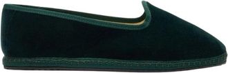 Scarosso Valentina Groene Velvet Pantoffels - Dames - Pantoffels - Groen - 36 EU - Katoen - Schoenen