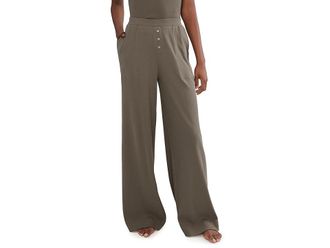 Pact Dream Rib Wide Leg Lounge Pants Womens Clothing Cinder : LG, Cotton/Elastane