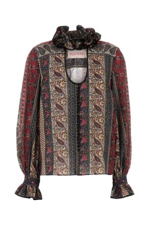 Valentino Garavani Geprinte Katoenmix Blouse