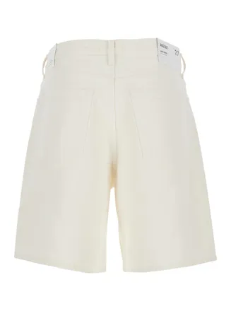 A Gold E Cotton Five-Pocket Shorts - White
