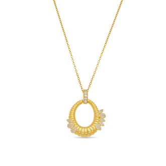 Luxenter Ketting van Brilliant Metal en Zirconia legering, afgewerkt in 18 karaats geel goud - Mame