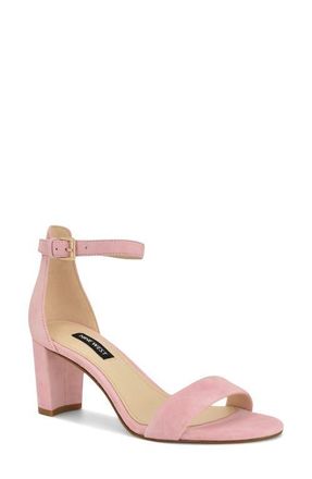 Nine West Pruce Ankle Strap Sandal in Light Pink/Pink Suede at Nordstrom, Size 6.5