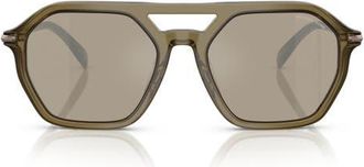 Michael Kors Jackson Hole 57mm Pilot Sunglasses in Olive Transparent /Olive at Nordstrom