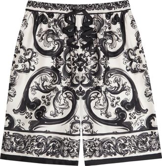 Dolce & Gabbana Majolica Printed Silk-twill Shorts - Multicoloured 1 - 52 (IT52 / XL)
