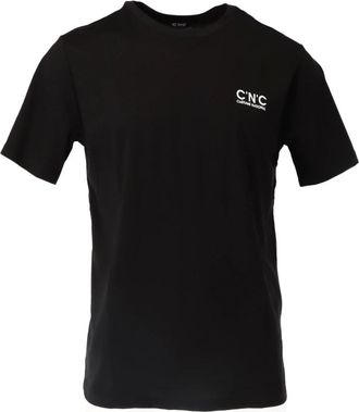 Costume National Tops, Heren, Zwart, M, Katoen, Zwarte Bedrukte Katoenen T-shirt Mannen