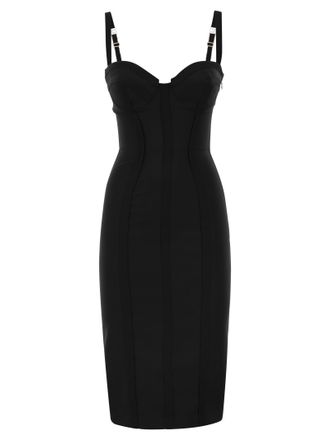 Elisabetta Franchi lichtgewicht cr&ecirc;pe-jurk met ruwe stof