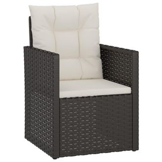 vidaXL Vidaxl - Sill&oacute;n De Jard&iacute;n Con Coj&iacute;n Rat&aacute;n Sint&eacute;tico Negro