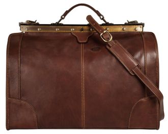 Pik&eacute; Reisetasche PIK&Eacute; LOMBARDIA MEDIUM, Damen, Gr. B/H/T: 40cm x 35cm x 16cm onesize, braun, Leder, beschichtet, gl&auml;nzend, Taschen Reisetasche, echt Leder,