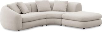Castlery Fable Single Arm Sectional Sofa Right Facing Customized, Performance Fleece Cream, Spill Resistant, Ultra Deep Seats for Sofas by Castlery