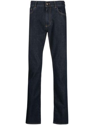 Canali low-rise straight-leg trousers - Blue