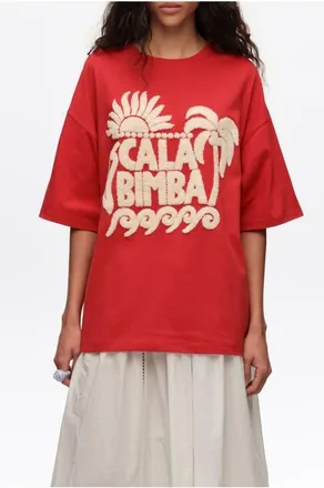 Bimba & Lola Toweling Logo T-Shirt in Red at Nordstrom, Size Medium